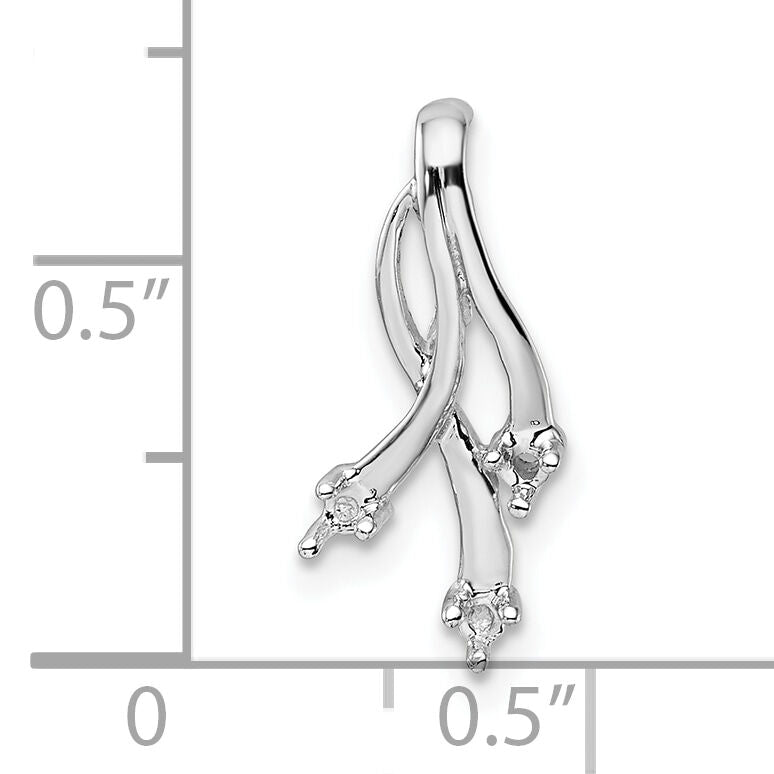 14k White Gold Holds 3-1.6mm Stone Twisted Chain Slide Mounting-XP893