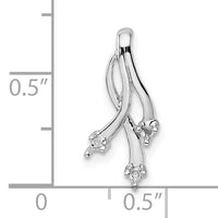 14k White Gold Holds 3-1.6mm Stone Twisted Chain Slide Mounting-XP893