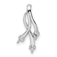 14k White Gold Holds 3-1.6mm Stone Twisted Chain Slide Mounting-XP893