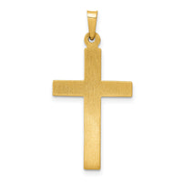 14k Textured and Polished Diamond Cross Pendant-XP90AA