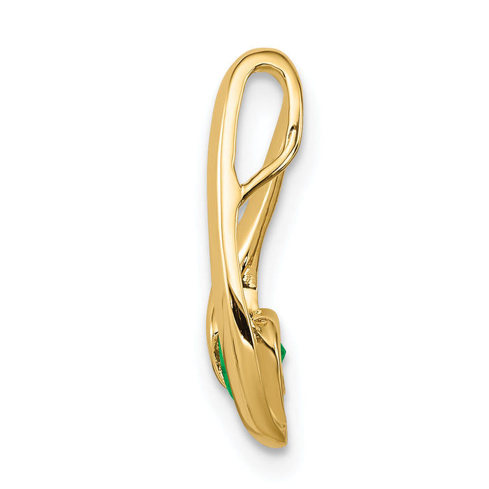 14k 4mm Emerald pendant-XP948E