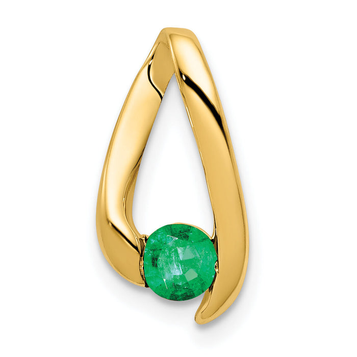 14k 4mm Emerald pendant-XP948E