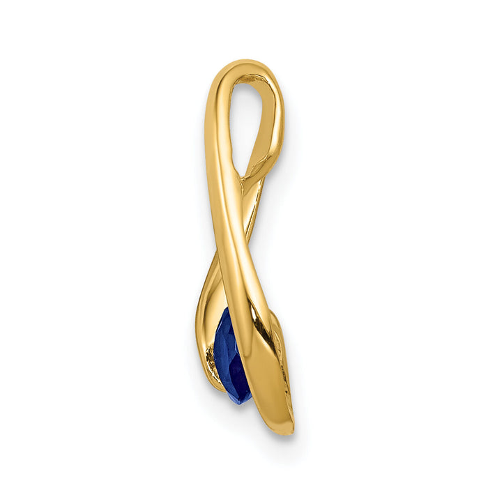 14k 4mm Sapphire pendant-XP948S