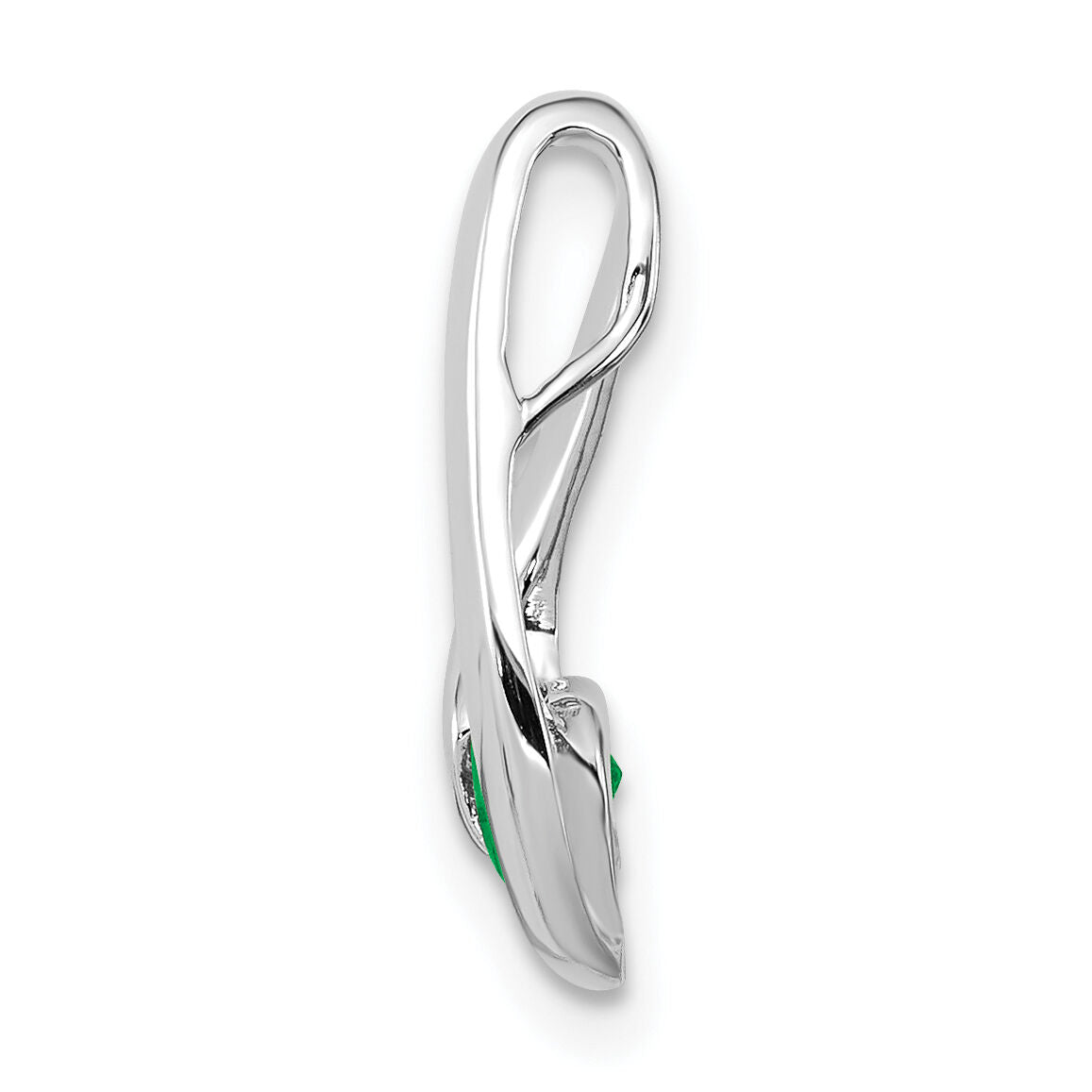 14k White Gold 4mm Emerald Pendant-XP949E