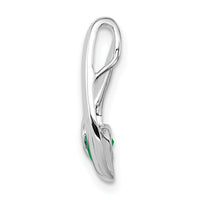 14k White Gold 4mm Emerald Pendant-XP949E