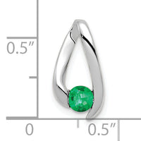 14k White Gold 4mm Emerald Pendant-XP949E