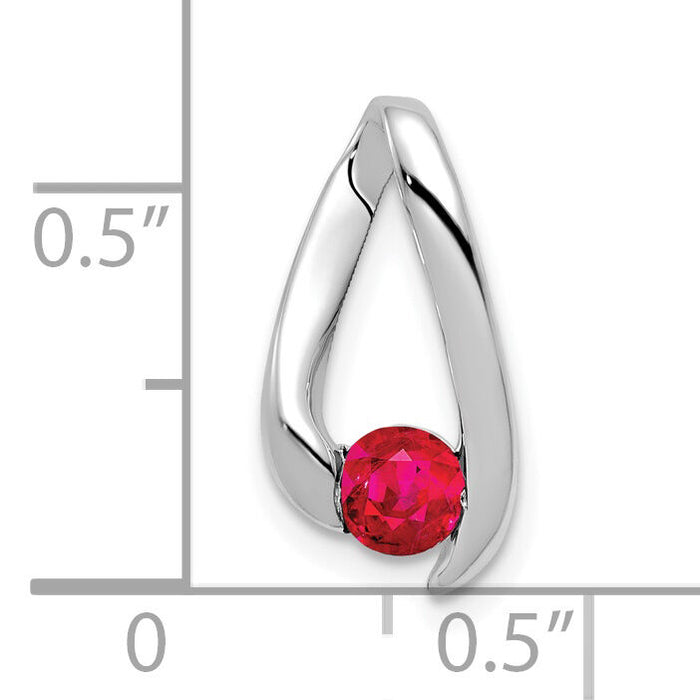14k White Gold Ruby Pendant-XP949R