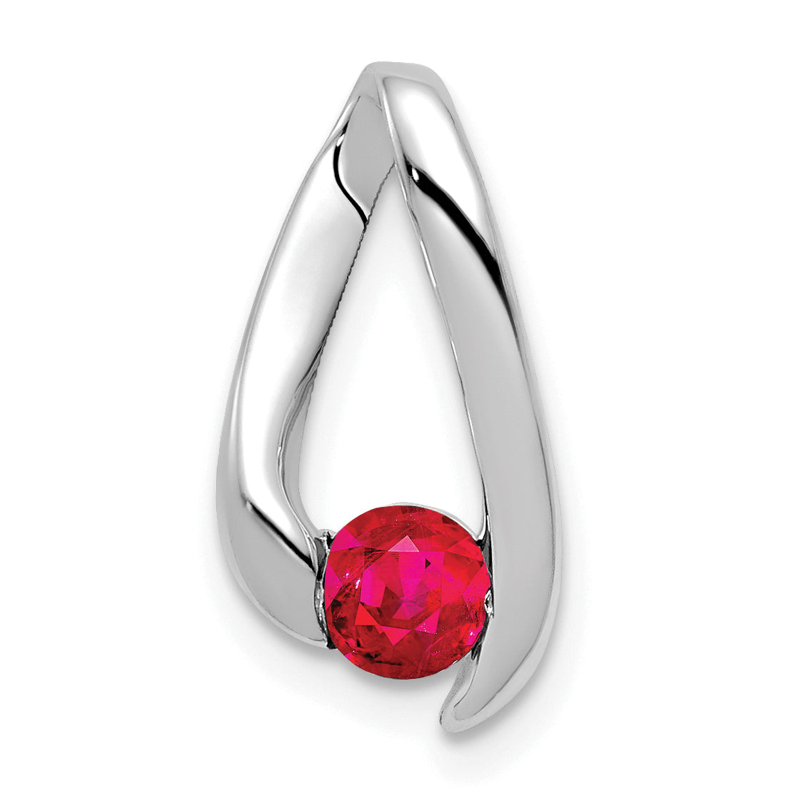 14k White Gold Ruby Pendant-XP949R