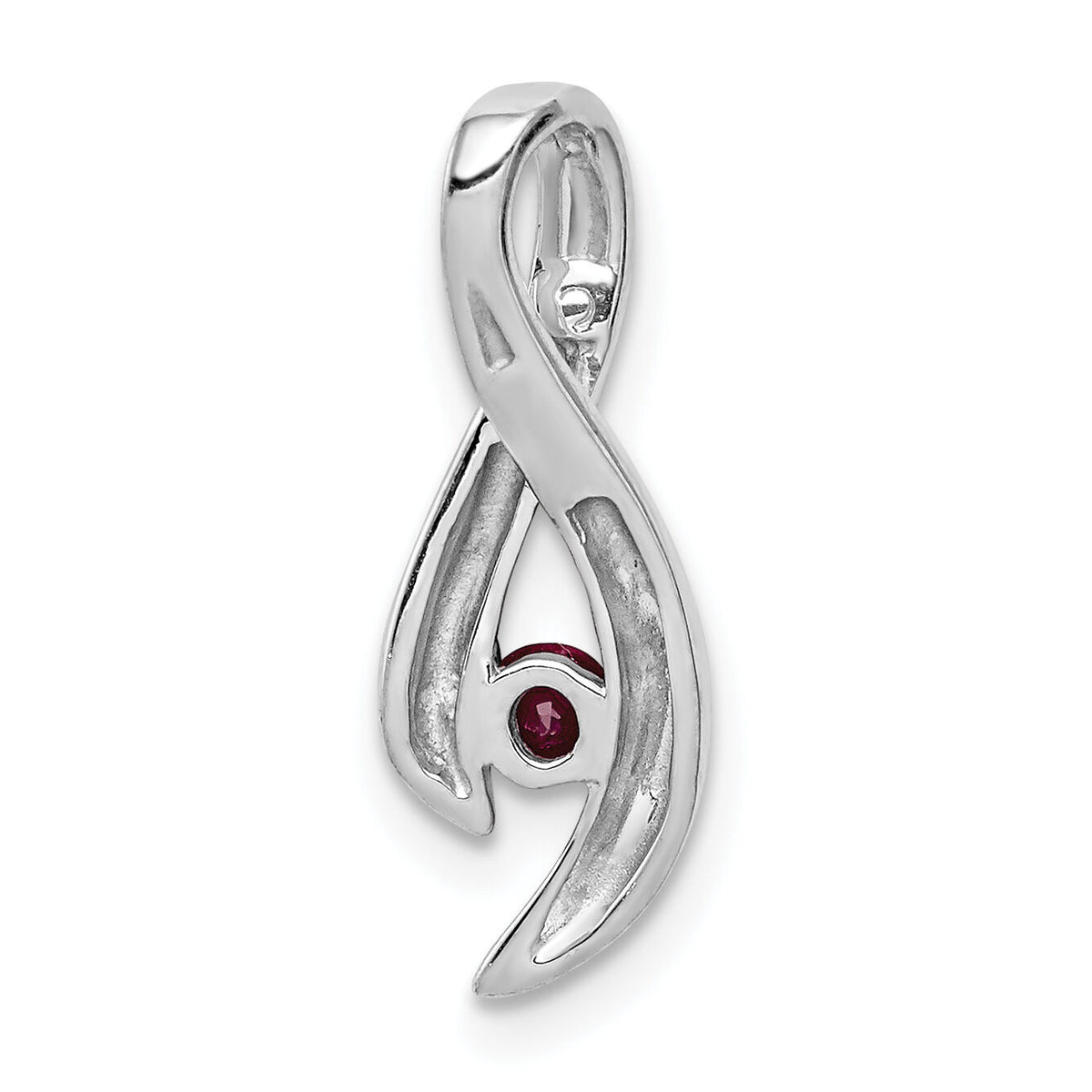 14k White Gold 3mm Ruby Pendant-XP951R