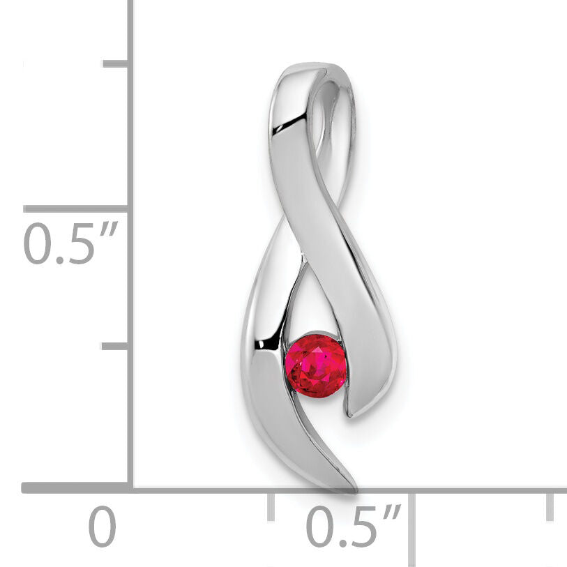 14k White Gold 3mm Ruby Pendant-XP951R