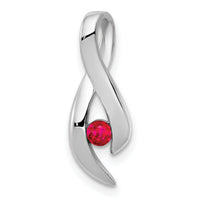 14k White Gold 3mm Ruby Pendant-XP951R