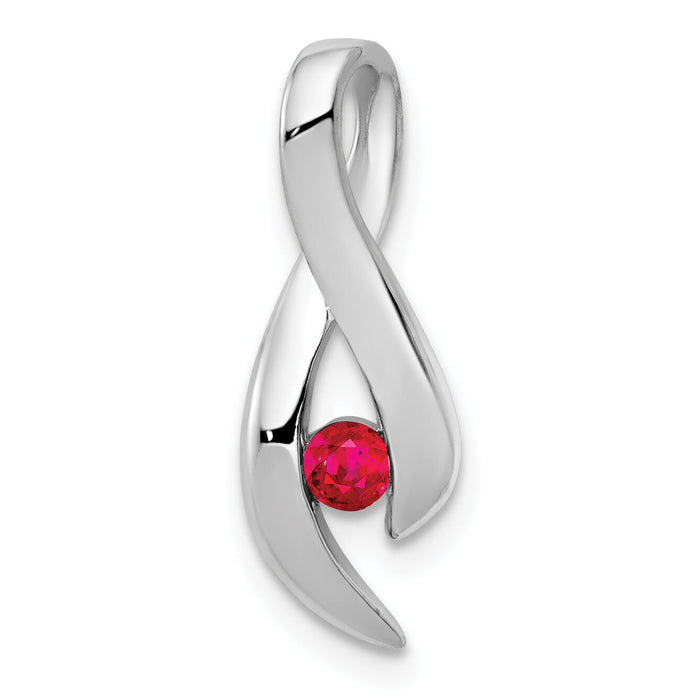 14k White Gold 3mm Ruby Pendant-XP951R