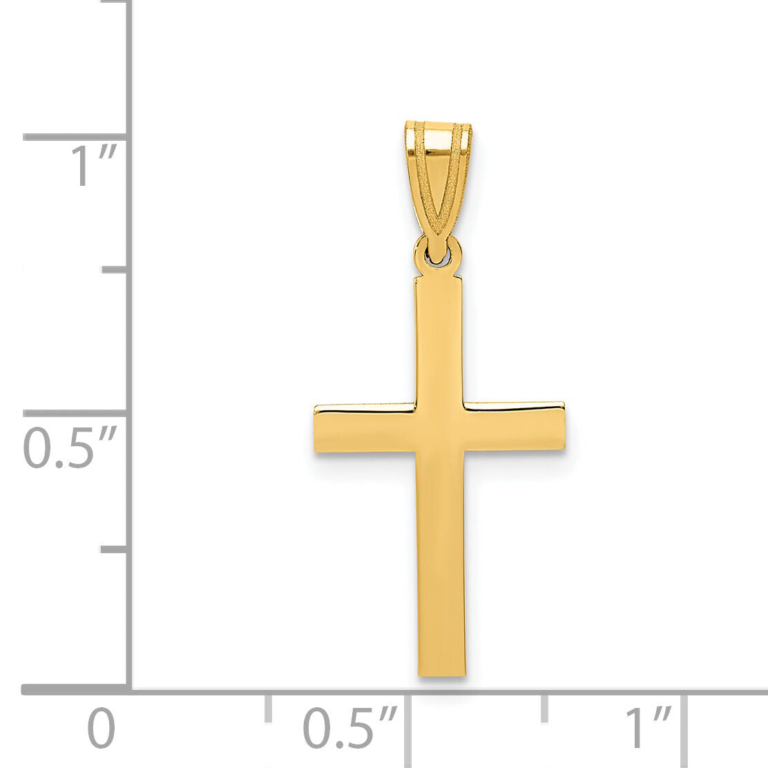 14k Sandblasted Cross Pendant-XR100