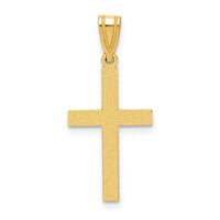 14k Sandblasted Cross Pendant-XR100