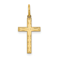 14K Laser Designed Cross Charm-XR1008