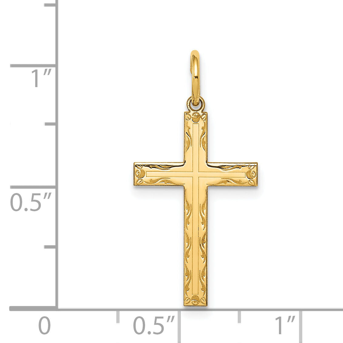 14K Laser Designed Cross Pendant-XR1009