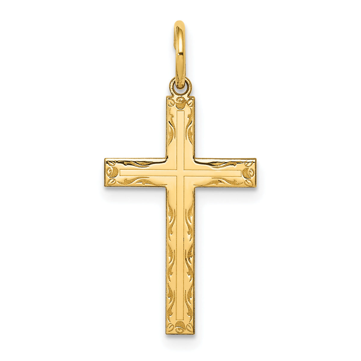 14K Laser Designed Cross Pendant-XR1009
