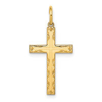 14K Laser Designed Cross Pendant-XR1009