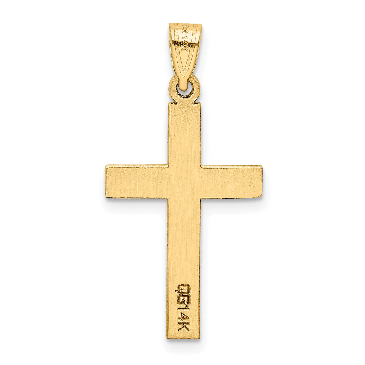 14k Sandblasted Cross Pendant-XR101