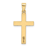 14k Sandblasted Cross Pendant-XR101
