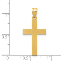 14k Sandblasted Cross Pendant-XR101