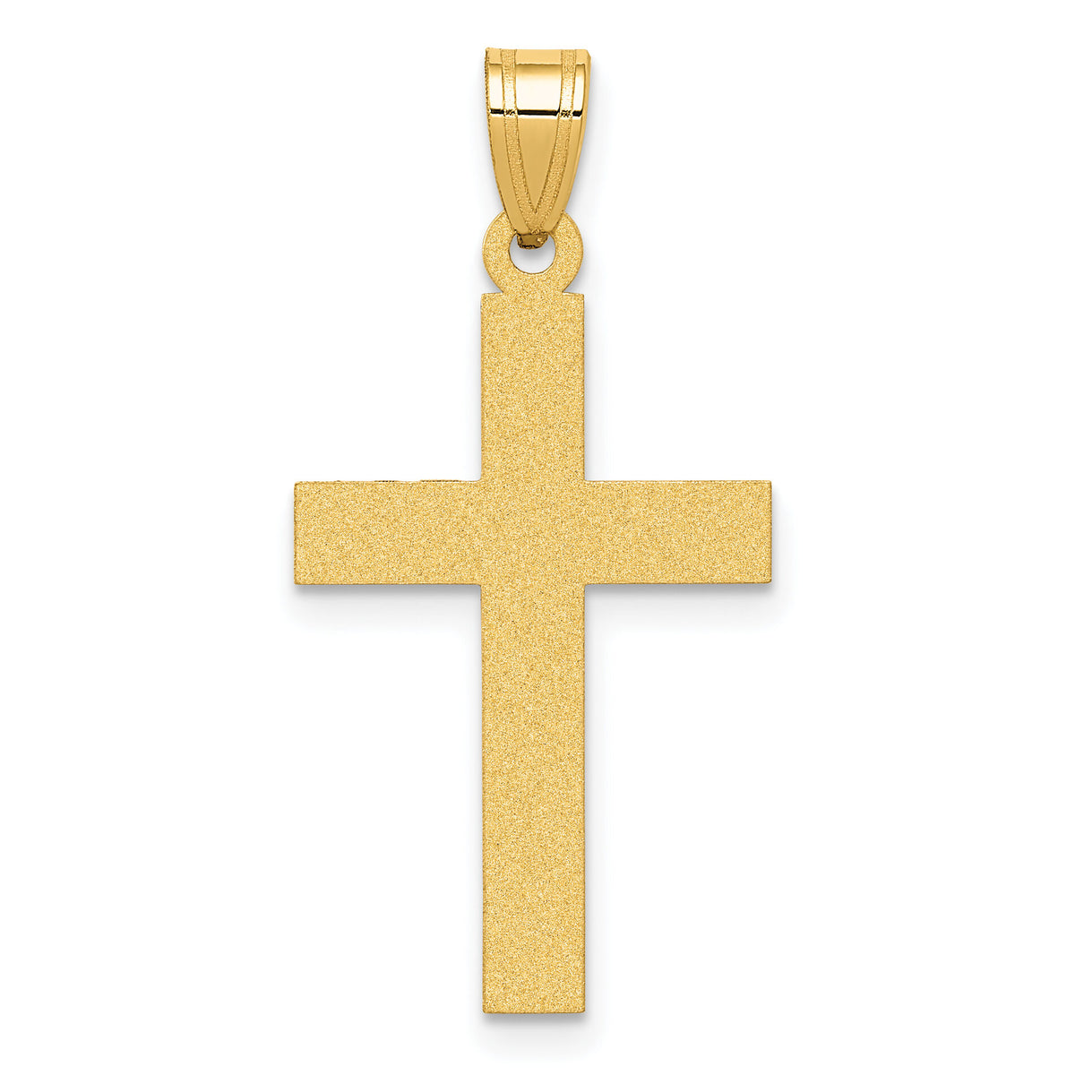 14k Sandblasted Cross Pendant-XR101