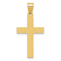 14k Sandblasted Cross Pendant-XR101