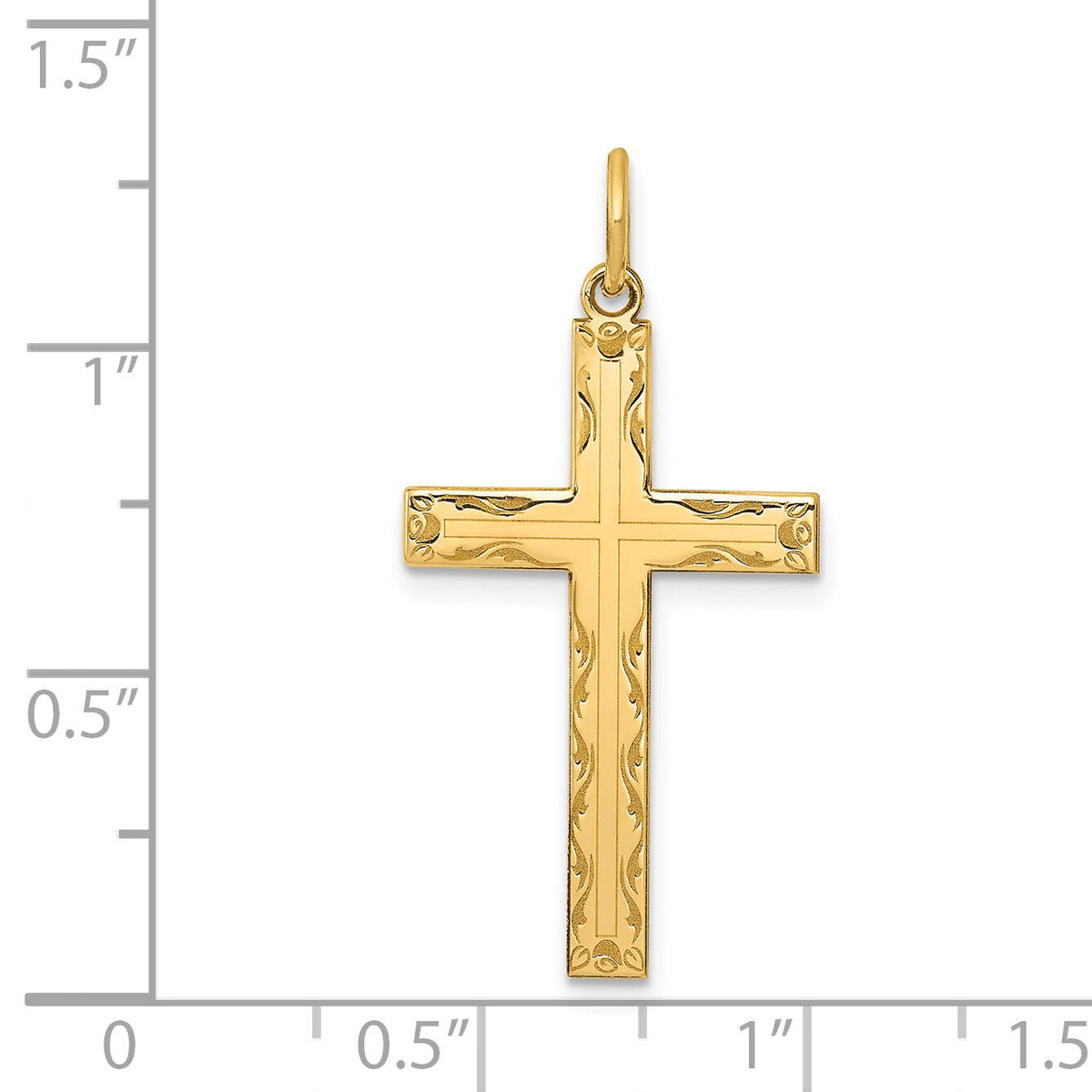 14K Laser Designed Cross Pendant-XR1010