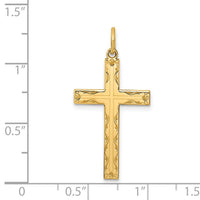 14K Laser Designed Cross Pendant-XR1010