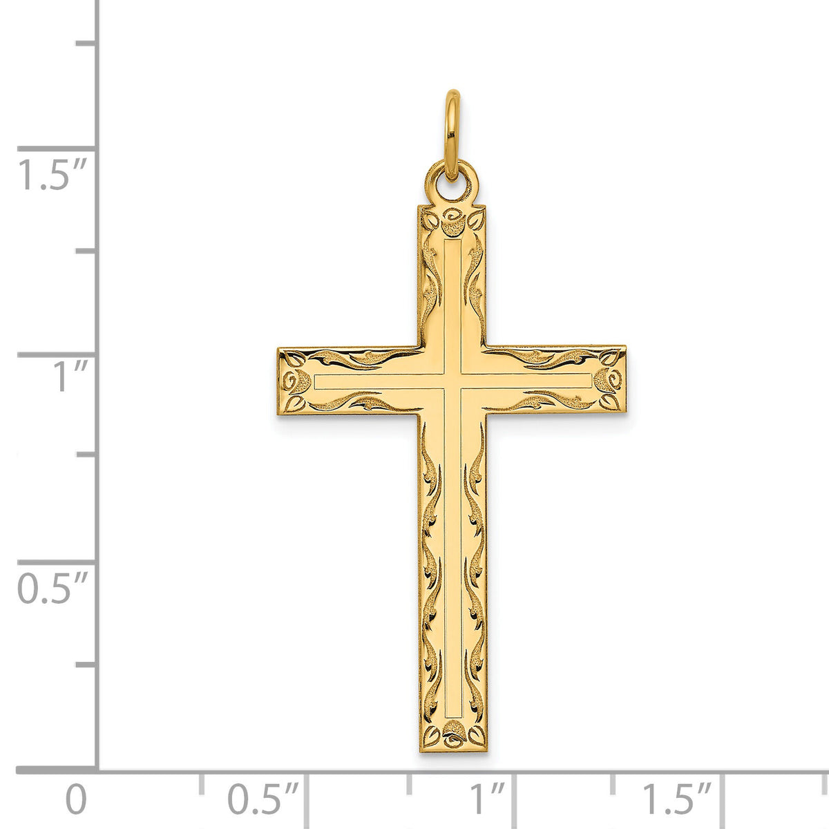 14K Laser Designed Cross Pendant-XR1011