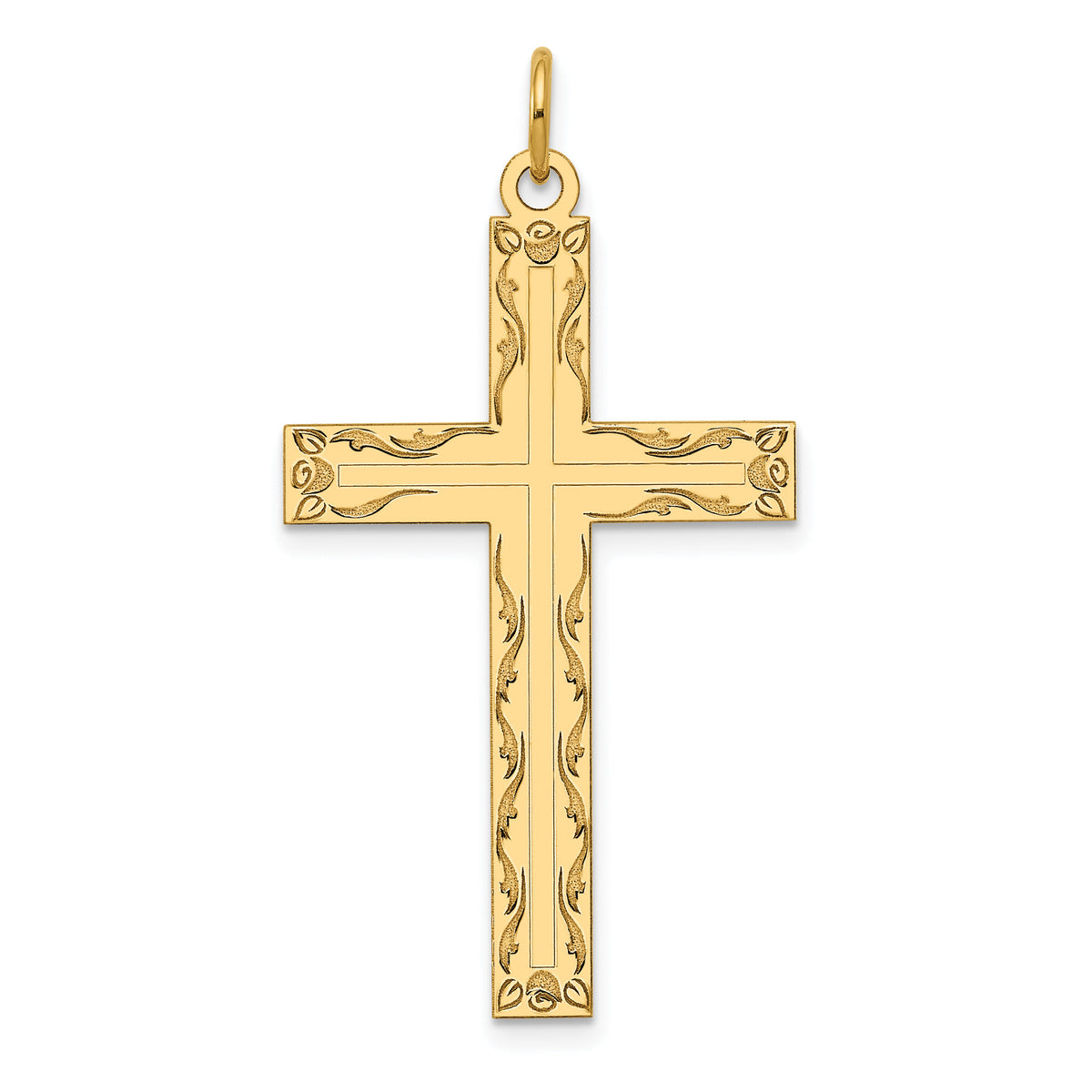 14K Laser Designed Cross Pendant-XR1011