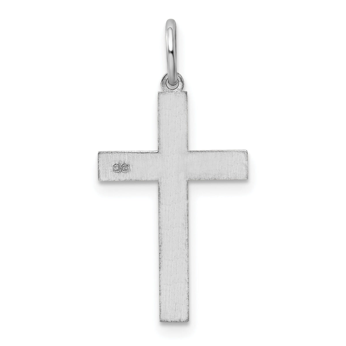 14K White Gold Laser Designed Cross Pendant-XR1013