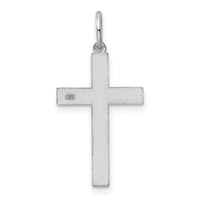 14K White Gold Laser Designed Cross Pendant-XR1013