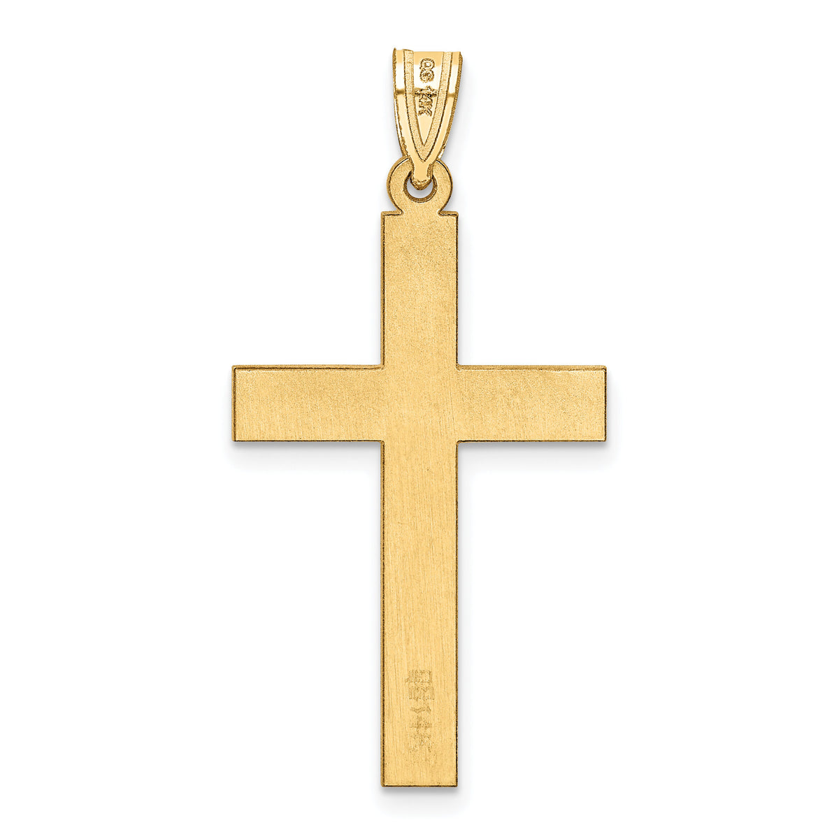 14k Sandblasted Cross Pendant-XR102