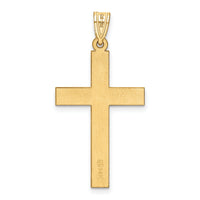 14k Sandblasted Cross Pendant-XR102