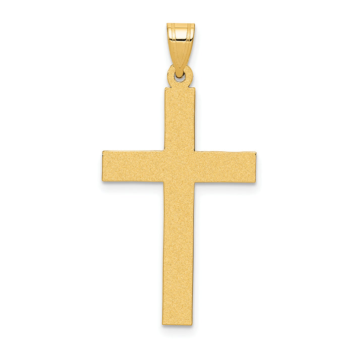 14k Sandblasted Cross Pendant-XR102