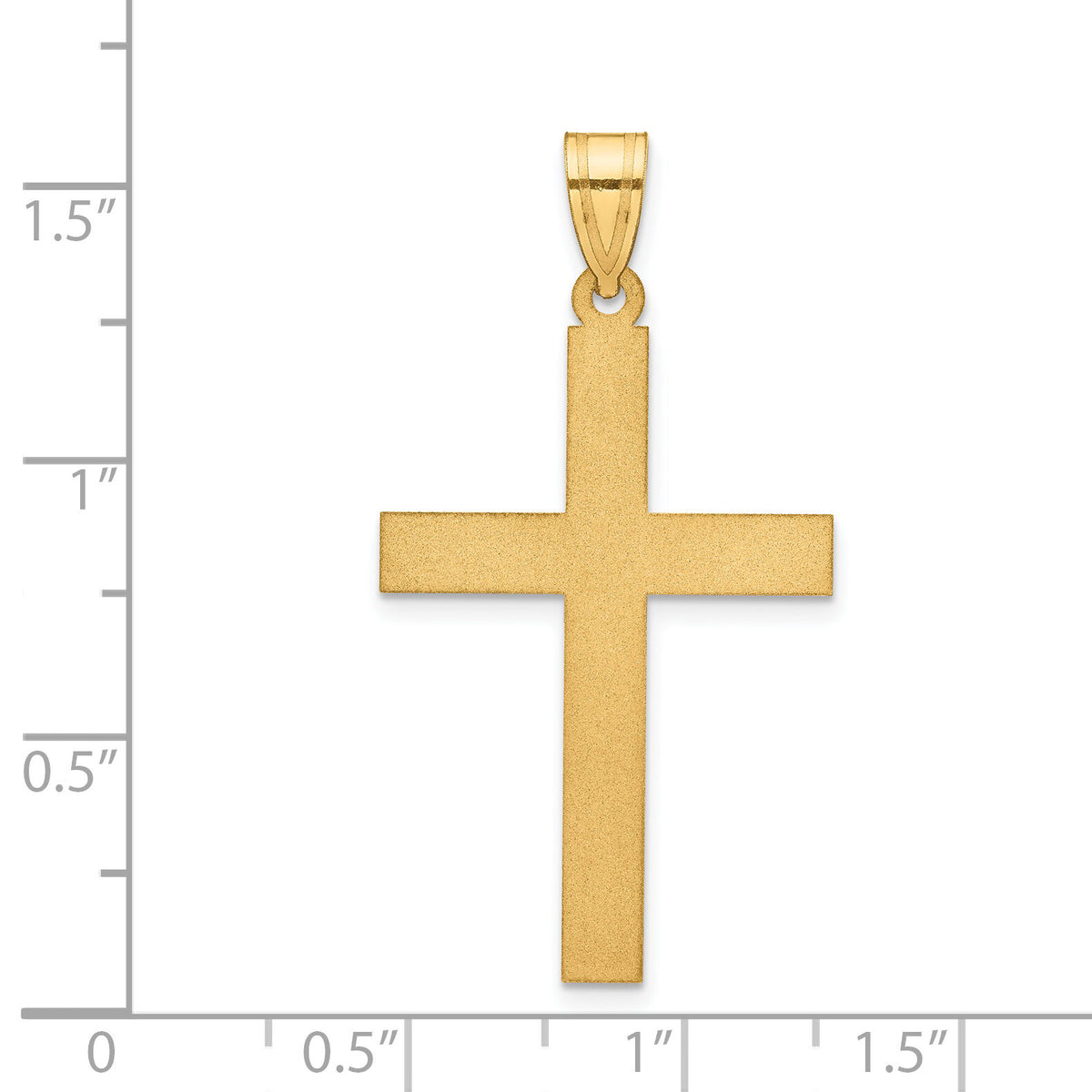 14k Sandblasted Cross Pendant-XR103