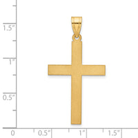 14k Sandblasted Cross Pendant-XR103