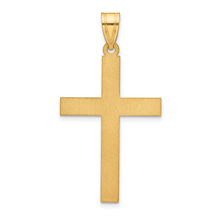 14k Sandblasted Cross Pendant-XR103