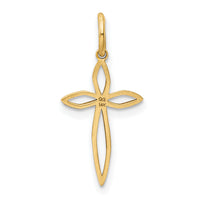 14K Laser Designed Passion Cross Charm-XR1036