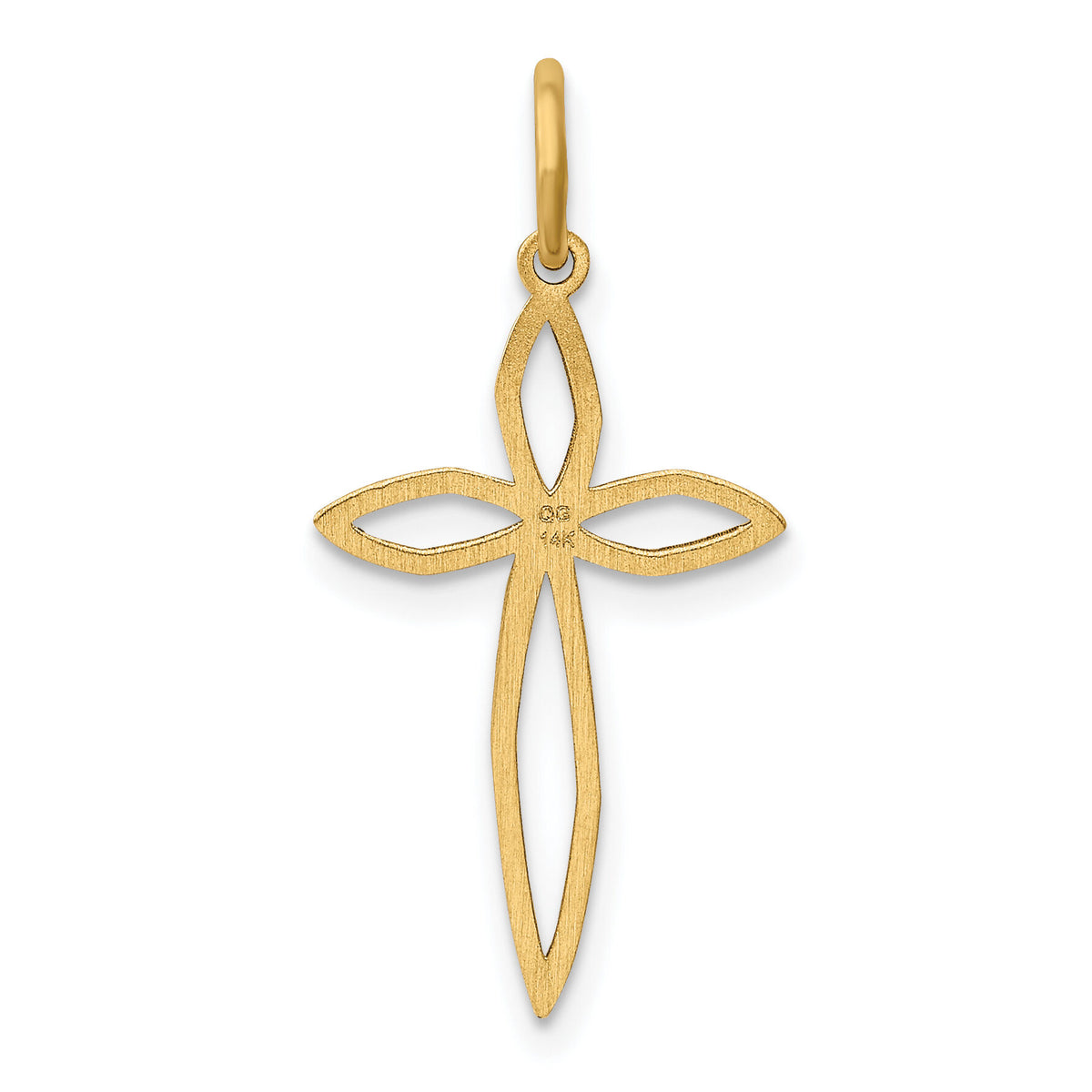 14K Laser Designed Passion Cross Charm-XR1037
