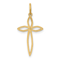 14K Laser Designed Passion Cross Charm-XR1037