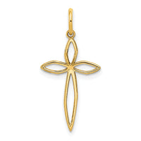 14K Laser Designed Passion Cross Charm-XR1037
