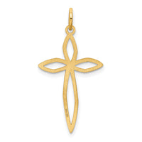 14K Laser Designed Passion Cross Pendant-XR1038