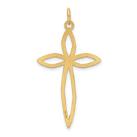 14K Laser Designed Passion Cross Pendant-XR1039