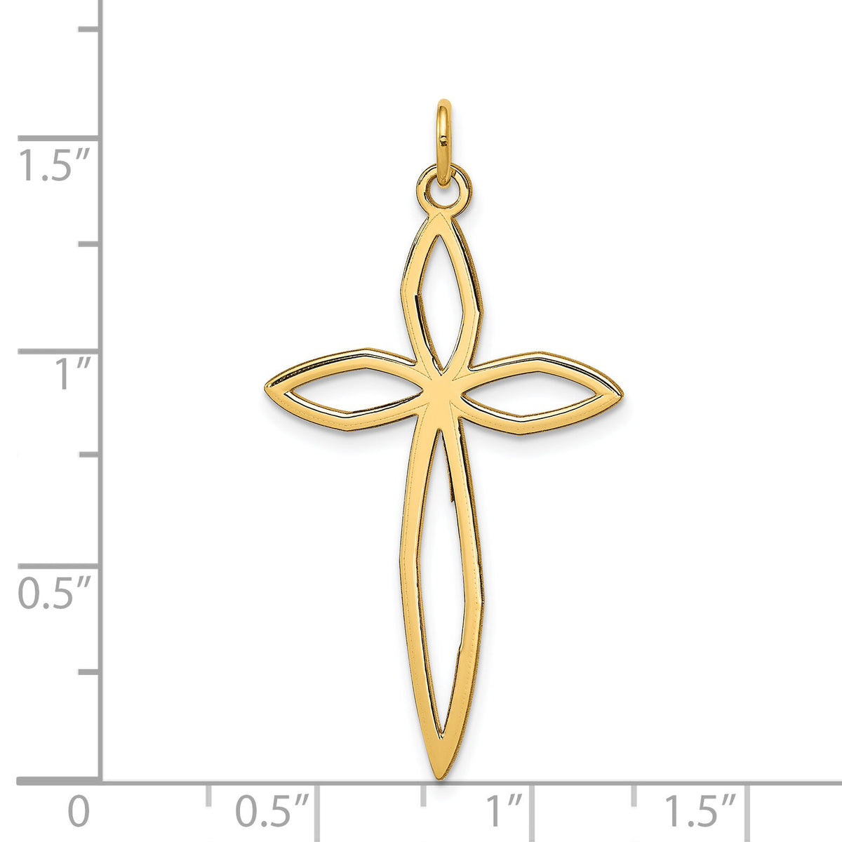 14K Laser Designed Passion Cross Pendant-XR1039