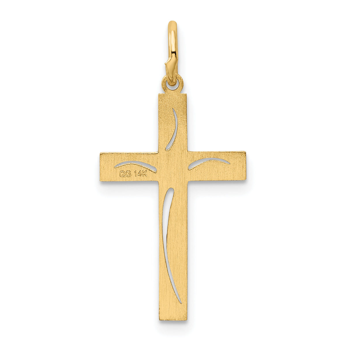 14K Laser Designed Cross Charm-XR1049