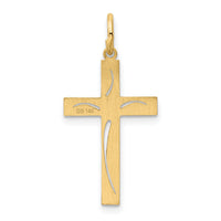 14K Laser Designed Cross Charm-XR1049