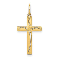 14K Laser Designed Cross Charm-XR1049