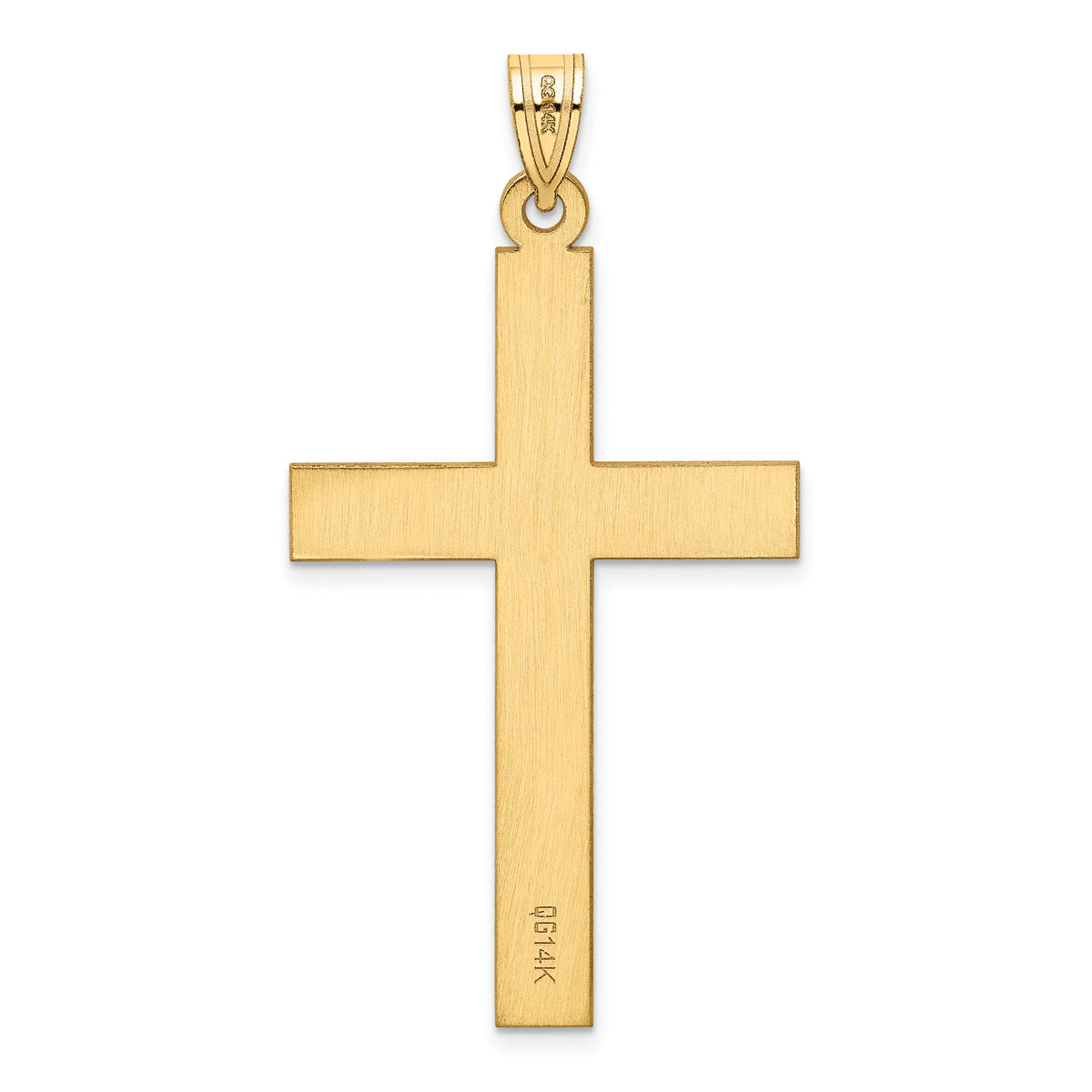 14k Sandblasted Cross Pendant-XR105